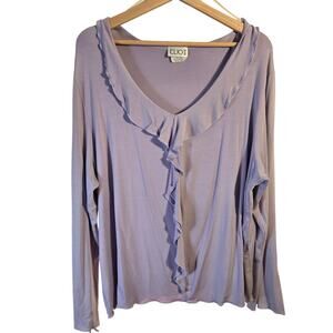 CLIO II 2X Light Puple/Violet/Lavender Ruffle Top [0347]